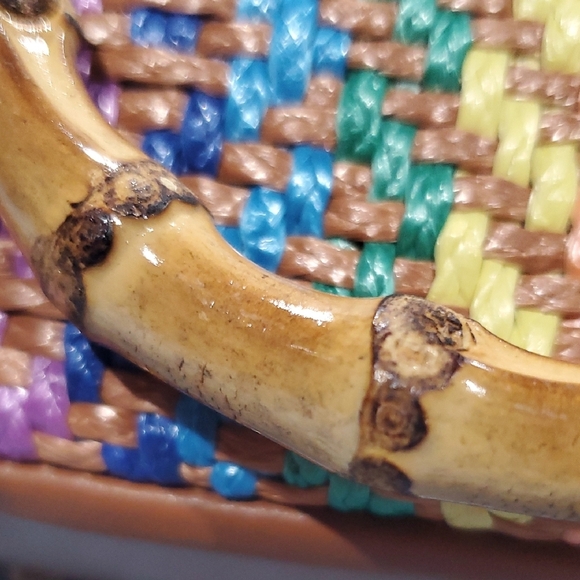 Kurt Geiger Kensington Tan and Pastel Woven Multi Colored Mini Bag - Picture 15 of 15